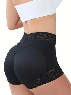 2pcs High-Waist Shapewear Panties for Women, Breathable Comfort Postpartum Recovery, Tummy Control Lace Trim Shorts, Polyamide and Elastane