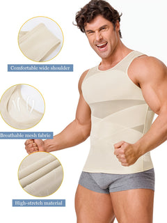 Solid Men's Compression Tank Top - Sleeveless Undershirt Body Shaper Vest