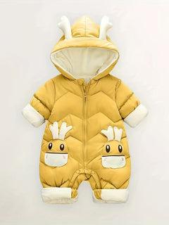 Infant Reindeer Hooded Snowsuit, Unisex Toddler Winter Padded Coat