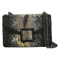 Fashion Personality Chain Oblique Shoulder Small Retro Crocodile Pattern Square Bag