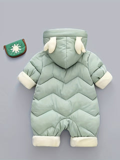 Infant Reindeer Hooded Snowsuit, Unisex Toddler Winter Padded Coat